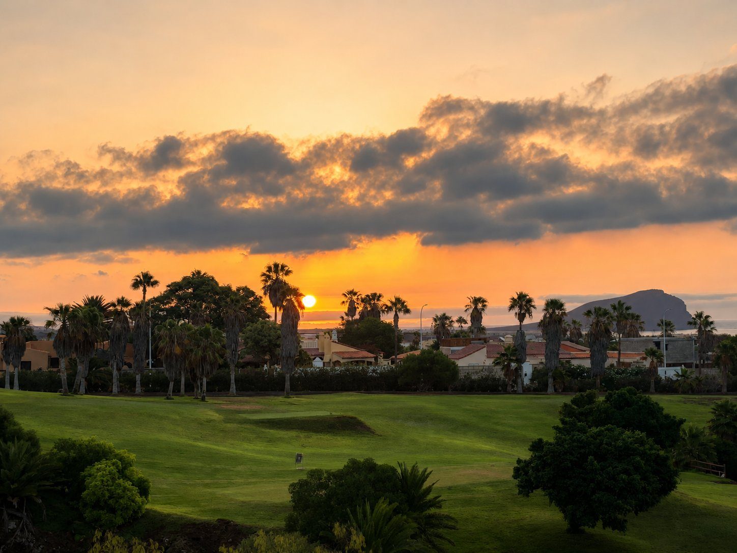 Golf course at sunset, Tenerife
